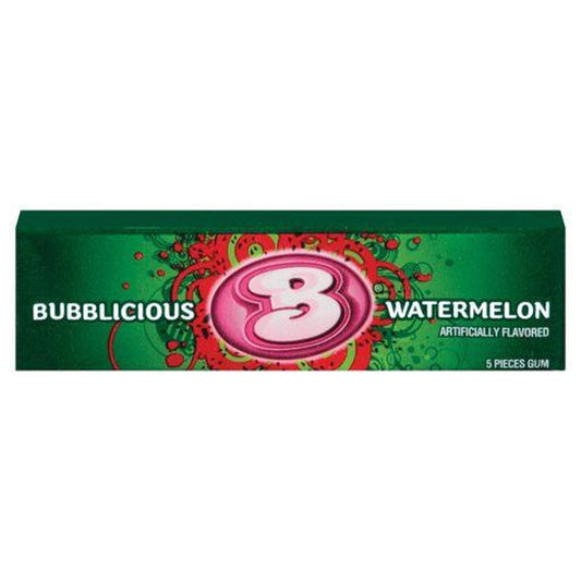 Bubblicious Watermelon Bubble Gum 5pc 18ct — full package
