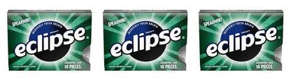 Eclipse Spearmint Sugar-Free Gum 18-Piece Packs — 3-Pack