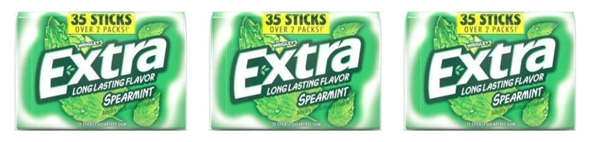 Extra Spearmint Sugar-Free Gum 35-Stick Packs — 3-Pack