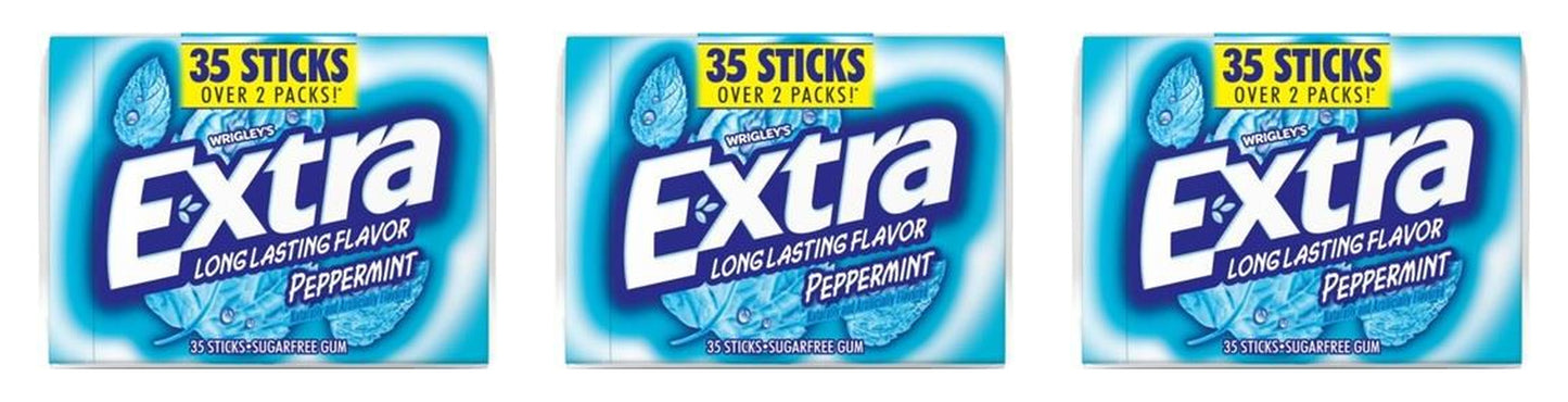 Extra Peppermint Sugar-Free Gum 35-Stick Packs — 3-Pack
