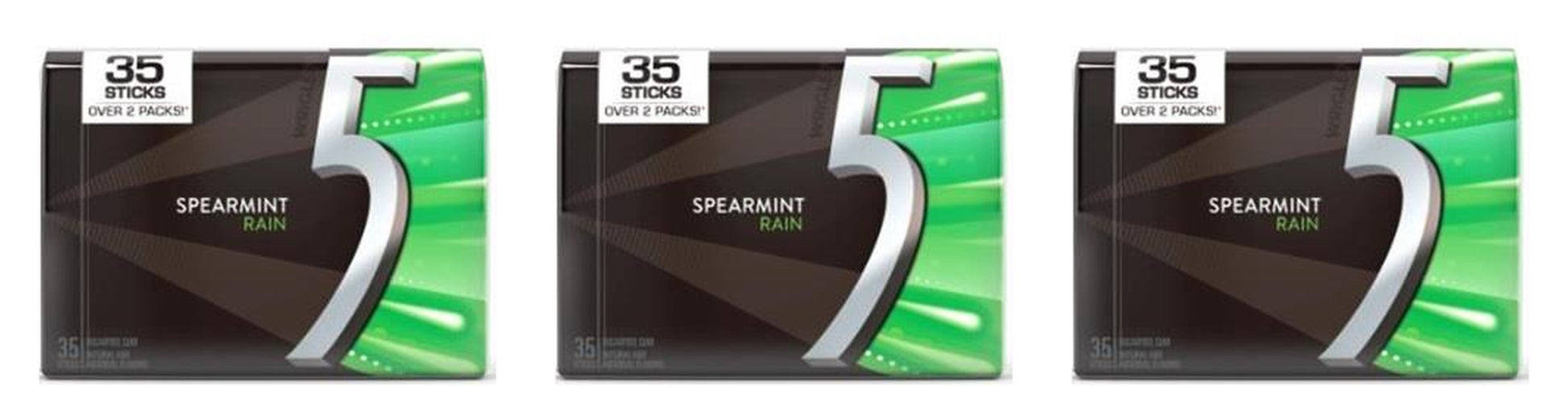 5 Gum Spearmint Rain Sugar-Free 35-Stick Packs — 3-Pack
