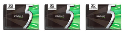 5 Gum Spearmint Rain Sugar-Free 35-Stick Packs — 3-Pack