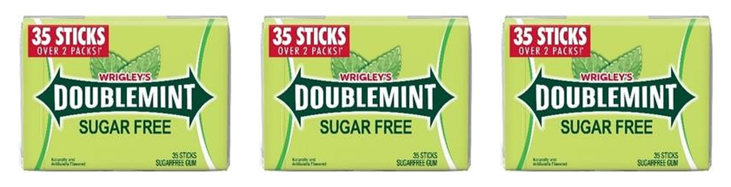 Extra Doublemint Sugar-Free Gum 35-Stick Packs — 3-Pack