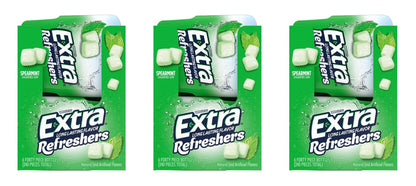 Extra Refreshers Spearmint Sugar-Free Gum 40-Piece Bottle — 3-Pack