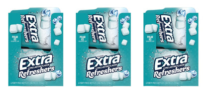 Extra Refreshers Polar Ice Sugar-Free Gum 40-Piece Bottle — 3-Pack