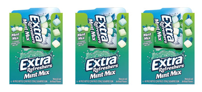 Extra Refreshers Mint Mix Sugar-Free Gum 40-Piece Bottle — 3-Pack