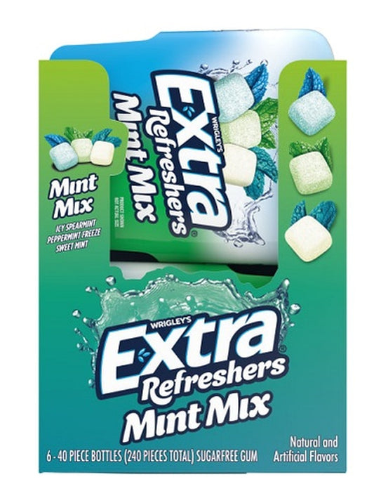 Extra Refreshers Mint Mix Sugar-Free Gum 40-Piece Bottle — pack