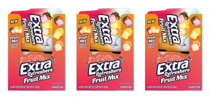 Extra Refreshers Fruit Mix Sugar-Free Gum 40-Piece Bottle — 3-Pack