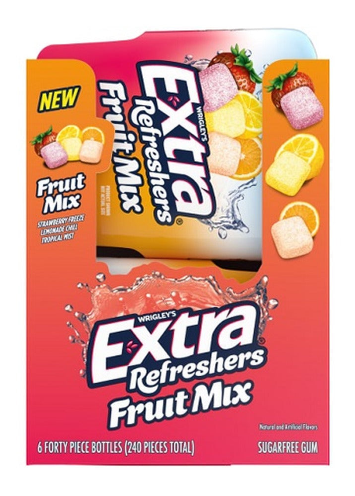 Extra Refreshers Fruit Mix Sugar-Free Gum 40-Piece Bottle — pack