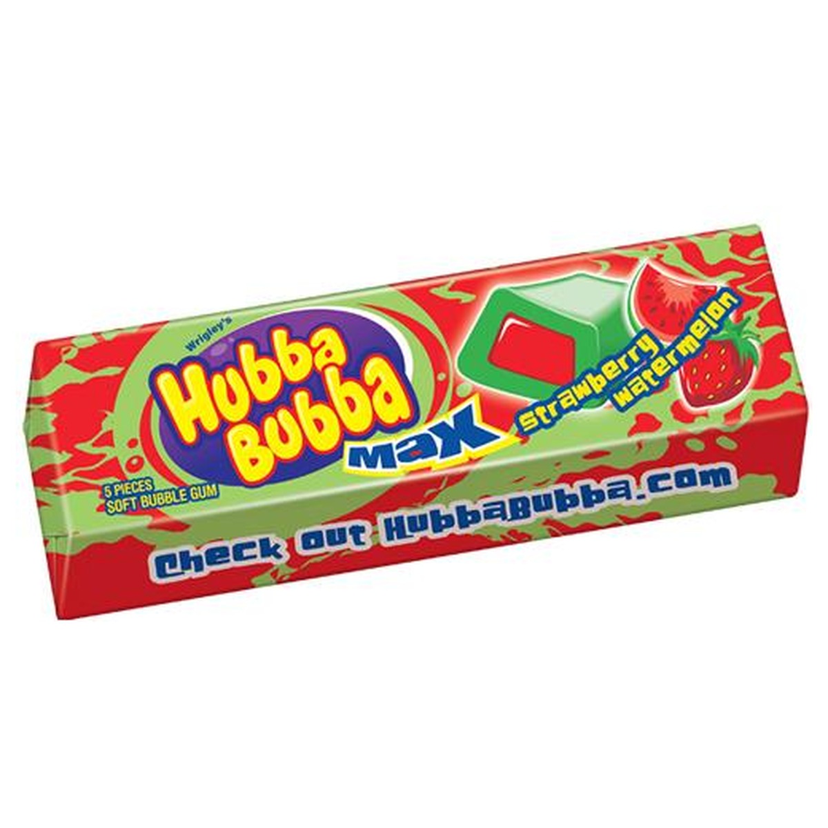 Hubba Bubba Strawberry Watermelon Gum 18ct (5 Piece) — full package