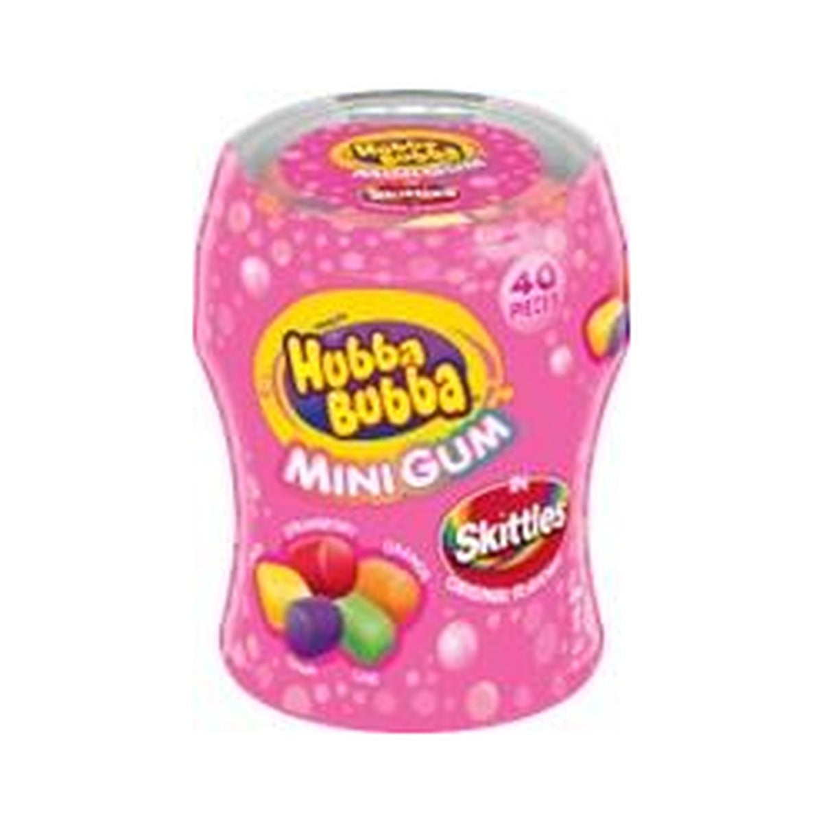 Hubba Bubba Bottle Skittles Mini Gum 40 Pieces 4ct — full package