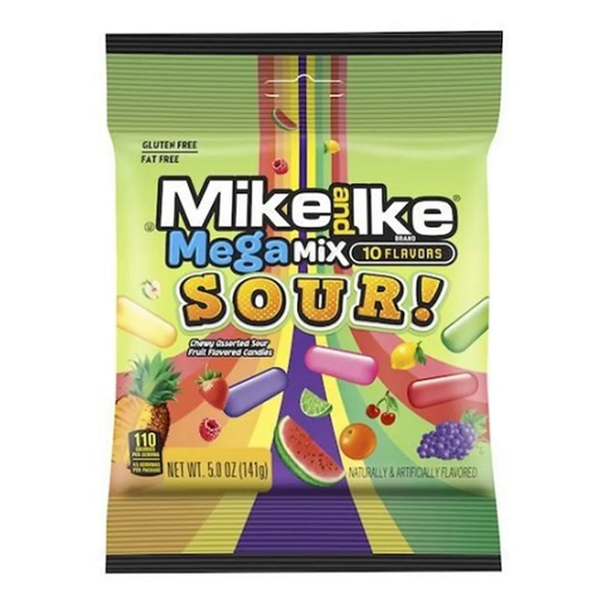 Mike and Ike Mega Mix Sour 5oz Peg Bag pack — full package