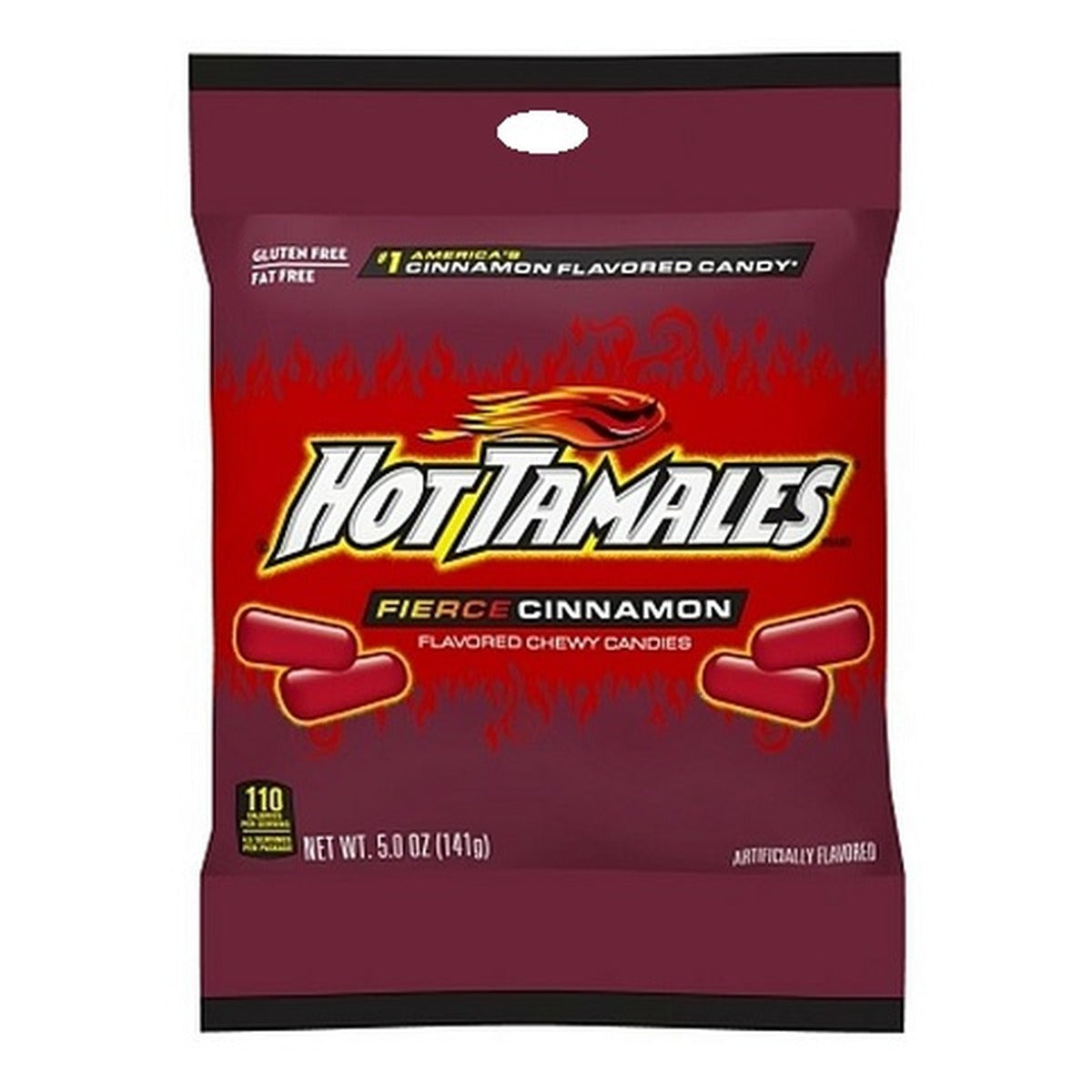 Hot Tamales Original 5oz Peg Bag pack — full package