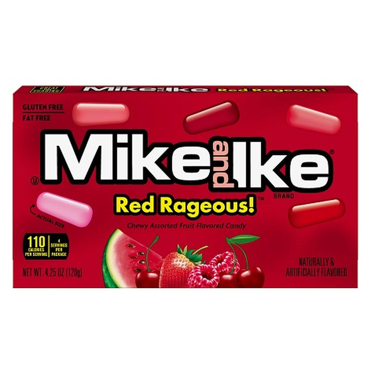Mike and Ike RED RAGEOUS 4.25OZ Theater Box pack — full package