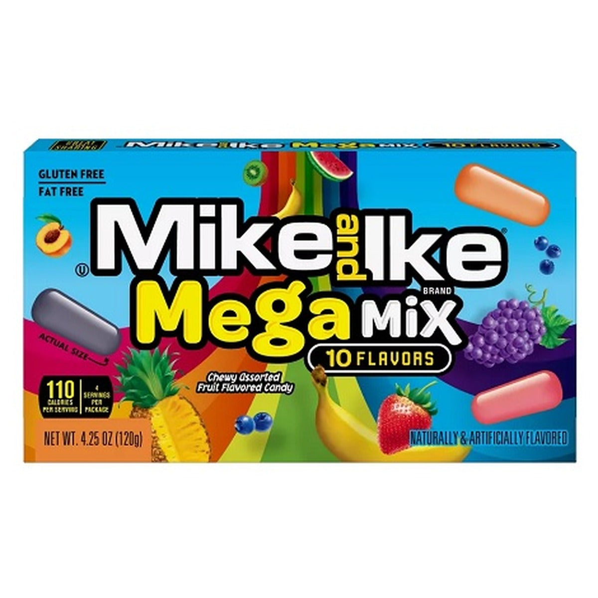 Mike and Ike MEGA MIX 4.25OZ Theater Box pack — full package