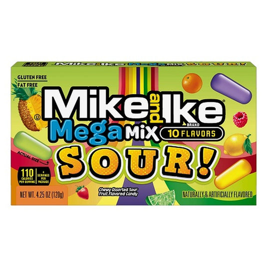 Mike and Ike MEGA MIX SOUR 4.25OZ Theater Box pack — full package