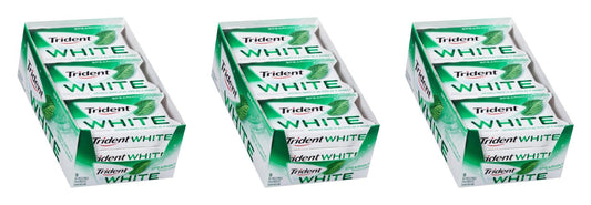 Trident White Spearmint Sugar-Free Gum 16pc Packs — 3-Pack