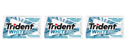 Trident White Wintergreen — 3 single packs clearly separated
