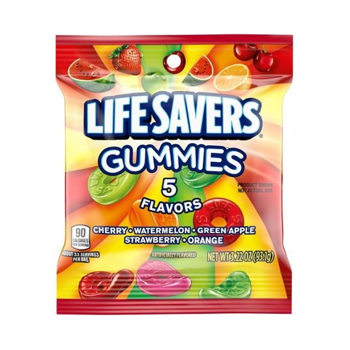 Life Savers Gummies Five Flavors 3.22oz Peg Bag pack — full package