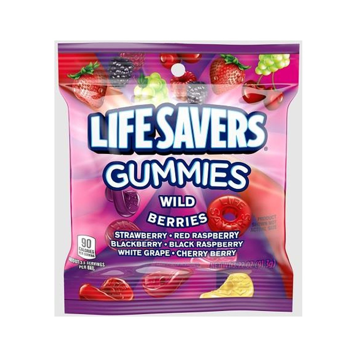 Life Savers Gummies Wild Berry 3.22oz Peg Bag pack — full package