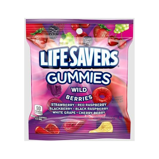Life Savers Gummies Wild Berry 3.22oz Peg Bag pack — full package