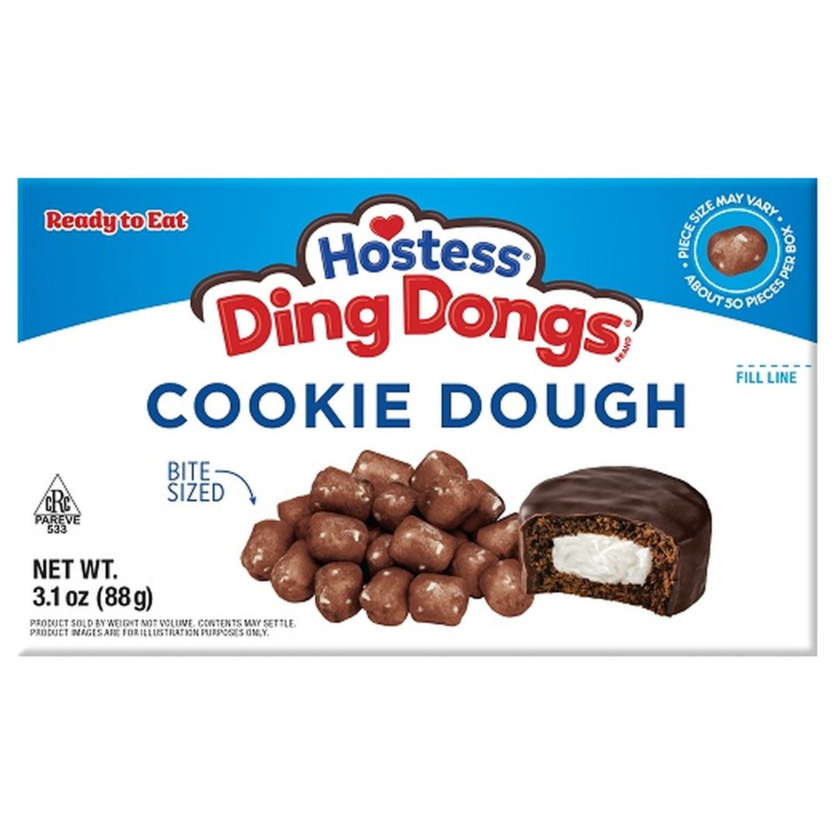Hostess Ding Dong Cookie Dough Theater Box 3.1oz pack — full package