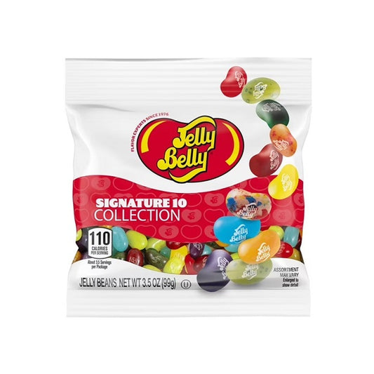Jelly Belly 10 Flavors 3.5oz Peg Bag pack — full package