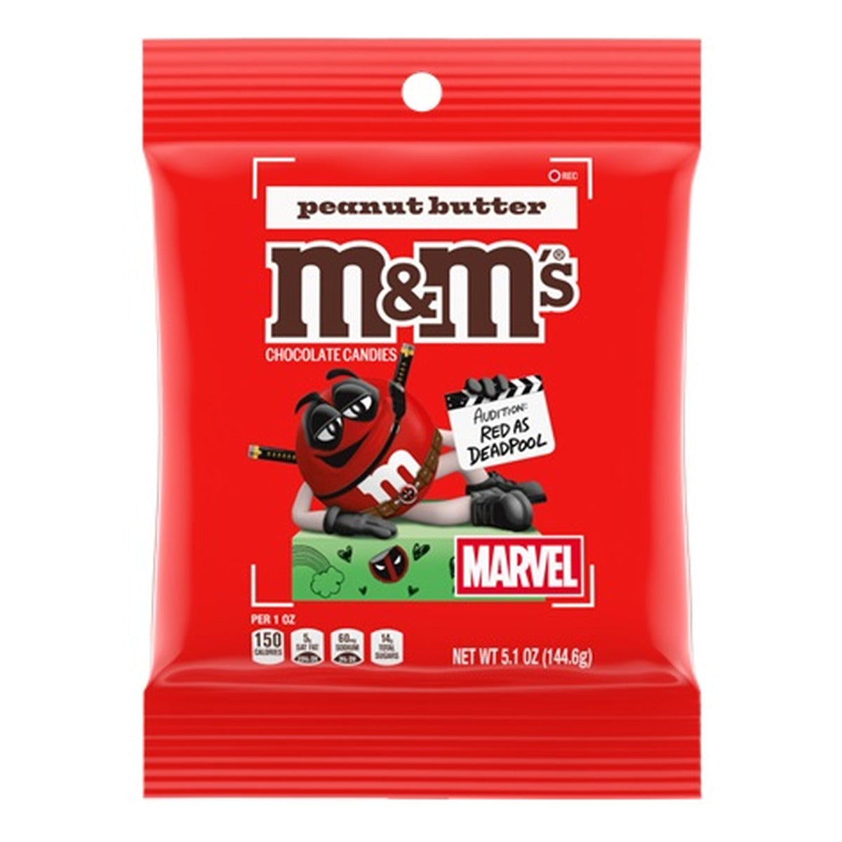 M&M's Limited Edition Marvel Peanut Butter Peg Bag 5.3oz — Case of 12