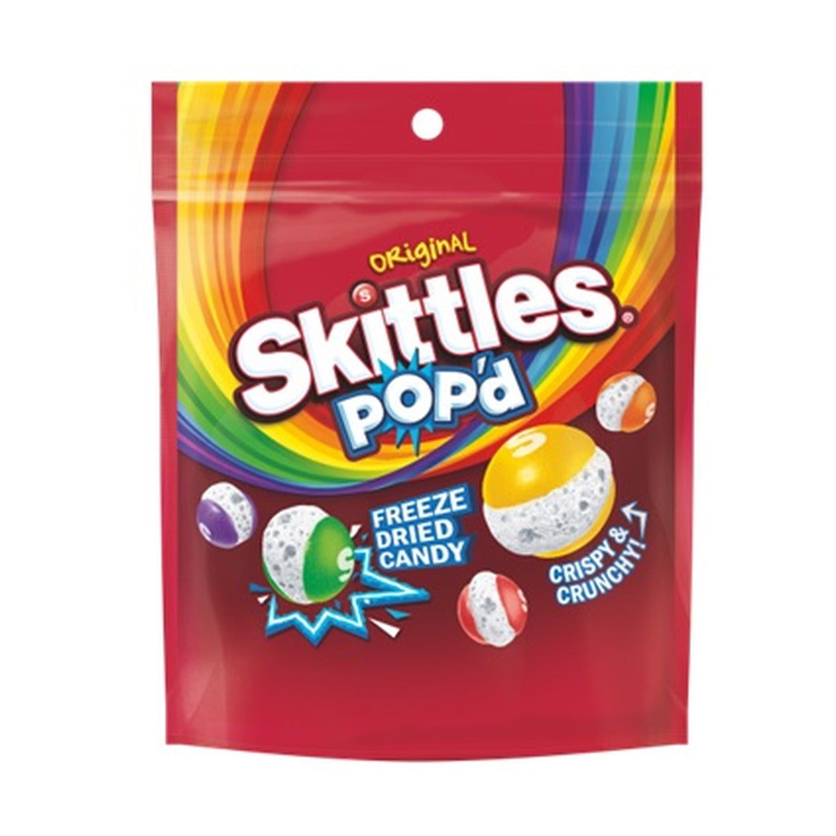 Skittles POP'd Original Freeze Dried Candy 5.5oz Pouches pack