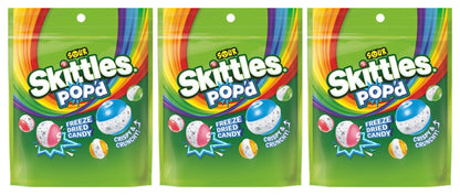 Skittles POP'd Sour Freeze Dried Candy 5.5oz Pouches — 3-Pack