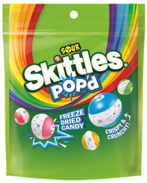 Skittles POP'd Sour Freeze Dried Candy 5.5oz Pouches — pack