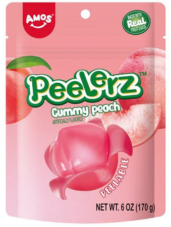 Peelerz Gummy Peach 6oz Peg Bags — Case of 12 — Capital pack shot