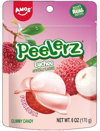 Peelerz Gummy Lychee 6oz Peg Bags — Case of 12 — Capital pack shot