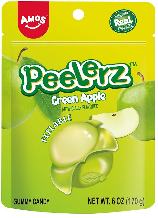 Peelerz Gummy Green Apple 6oz Peg Bags — Case of 12 — Capital pack shot