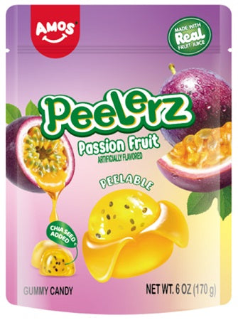 Peelerz Gummy Passion Fruit 6oz Peg Bags — Case of 12 — Capital pack shot