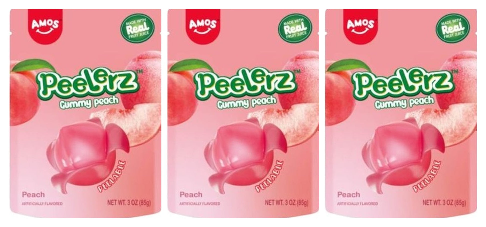Peelerz Gummy Peach 3oz Peg Bags — 3-Pack