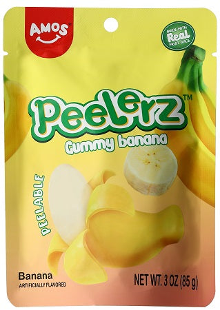 Peelerz Gummy Banana 3oz Peg Bags — Case of 24 — Capital pack shot