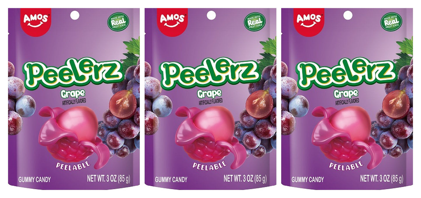 Peelerz Gummy Grape 3oz Peg Bags — 3-Pack