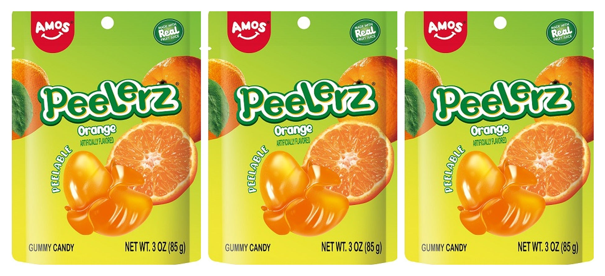Peelerz Gummy Orange 3oz Peg Bags — 3-Pack