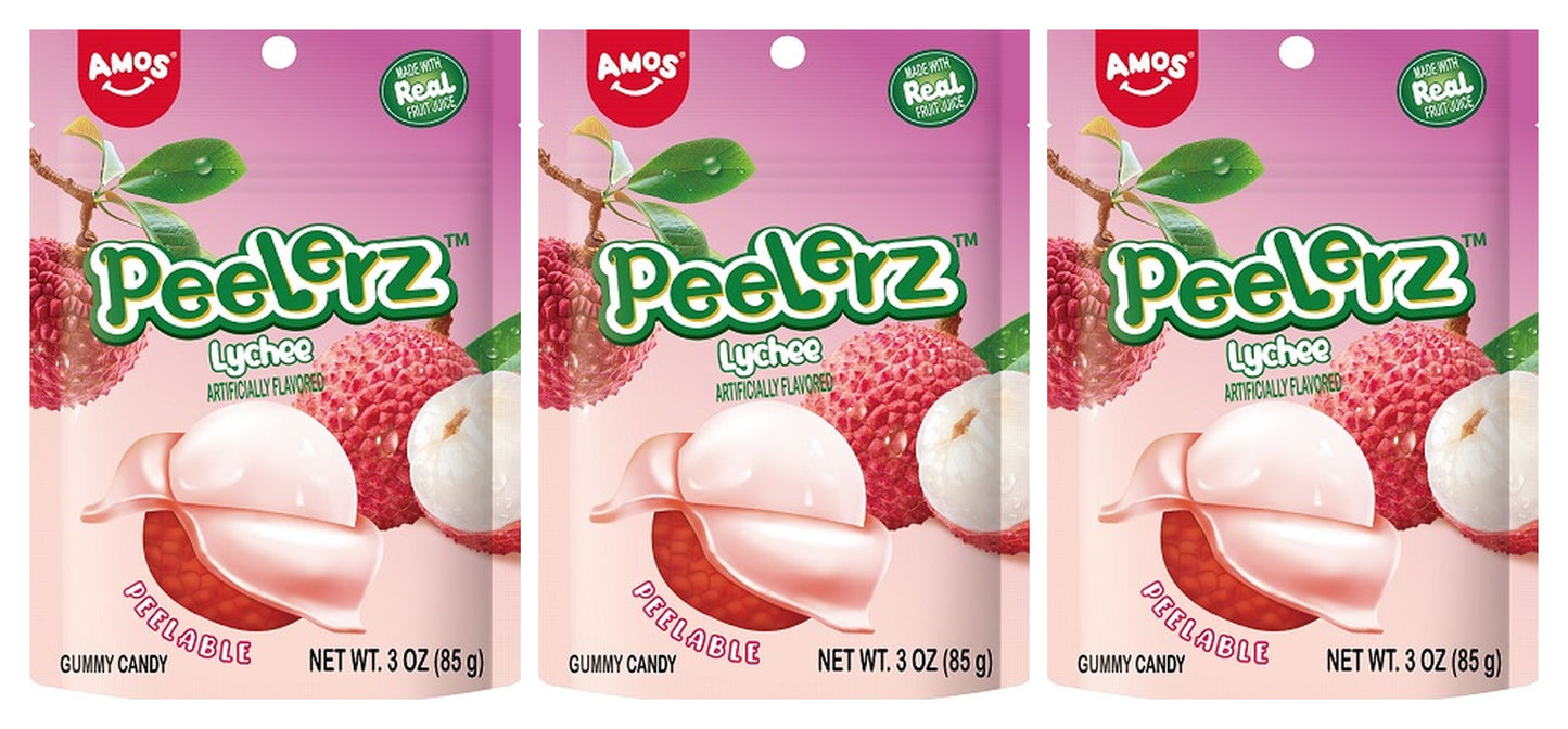 Peelerz Gummy Lychee 3oz Peg Bags — 3-Pack