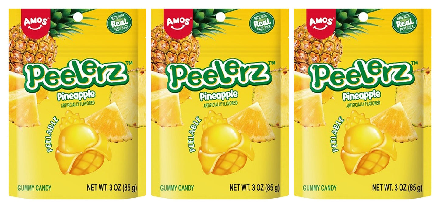 Peelerz Gummy Pineapple 3oz Peg Bags — 3-Pack