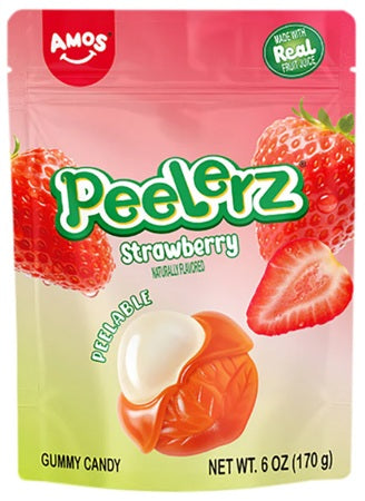 Peelerz Gummy Strawberry 6oz Peg Bags — Case of 12 — Capital pack shot