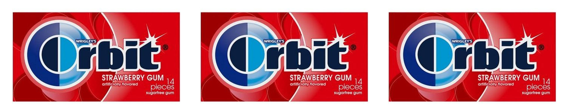 Orbit Strawberry Remix Sugar-Free Gum 14pc Packs — 3-Pack