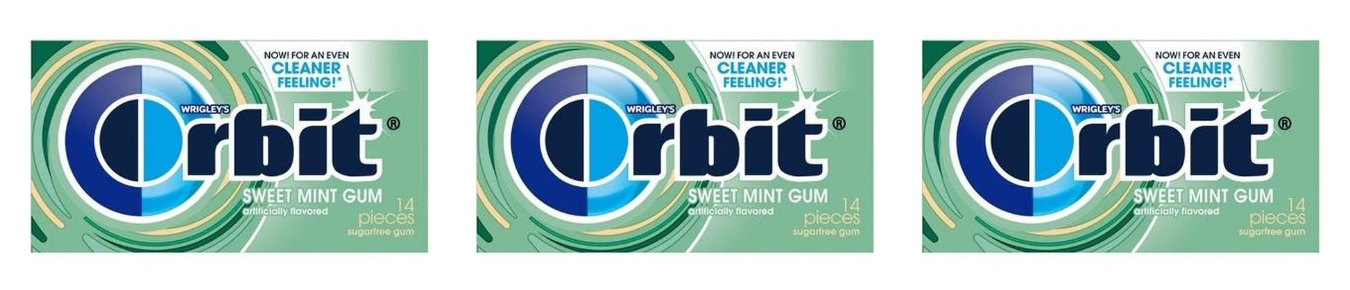 Orbit Sweet Mint Sugar-Free Gum 14pc Packs — 3-Pack