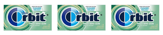 Orbit Sweet Mint Sugar-Free Gum 14pc Packs — 3-Pack