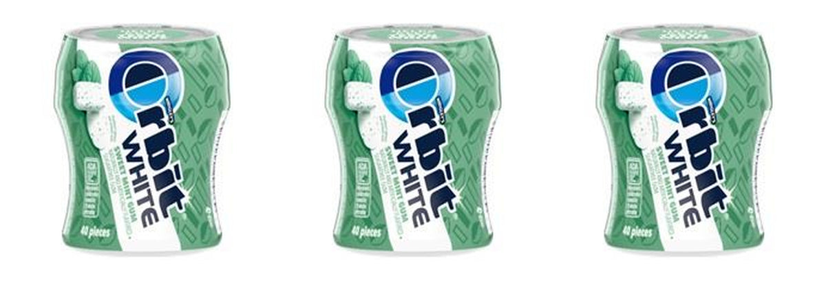 Orbit White Bottle Sweet Mint Sugar-Free Gum (40 Pieces) — 3-Pack