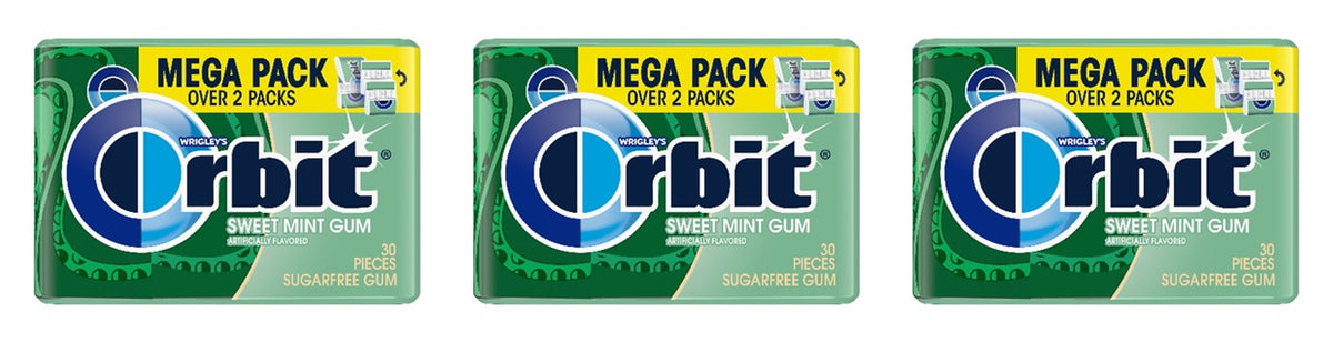 Orbit Sweet Mint Sugar-Free Gum Mega Packs (30 Pieces) — 3-Pack