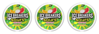 Ice Breakers Sours Sour Fruit Sugar-Free Mints 1.5oz Tins — 3-Pack