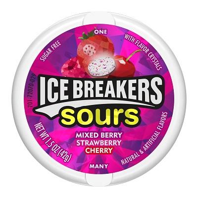 Ice Breakers Sours Berry Sugar-Free Mints 1.5oz Tins — pack