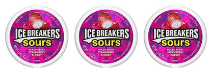 Ice Breakers Sours Berry Sugar-Free Mints 1.5oz Tins — 3-Pack